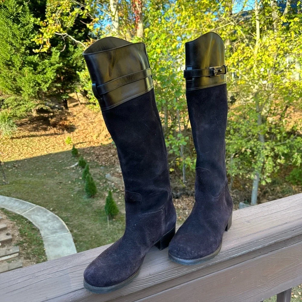 Tory Burch Jenna Brown Suede Tall Riding Boots- Women SZ 7